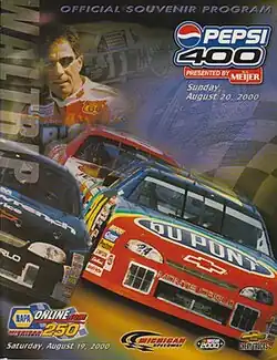 The 2000 Pepsi 400 presented by Meijer program cover.