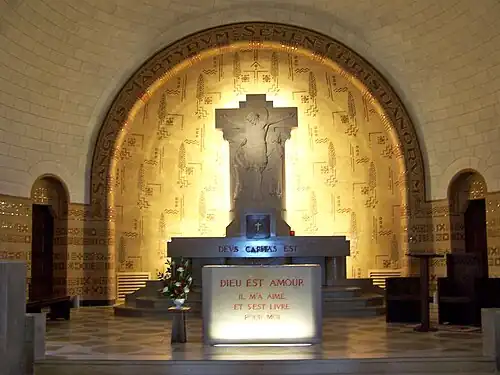 Altar sculpture, "Christ at Calvary" by Jules Dechin (1869-1947)