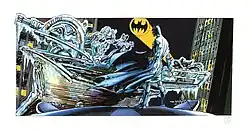 Batman confronting Mr. Freeze on Gotham City's rooftops