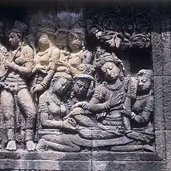 Relief sculpture from Borobudur temple, Indonesia, c. 760–830