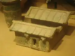 A ceramic model of a house with a courtyard, from the Han dynasty (202 BC – AD 220)