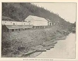 Bettles Trading Post on the Koyukuk River at Old Bettles, Alaska