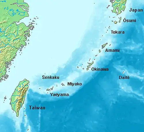 Image 34The Ryukyu Islands administered by Kagoshima Prefecture and Okinawa Prefecture (from Geography of Japan)