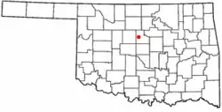 Location of Crescent, Oklahoma