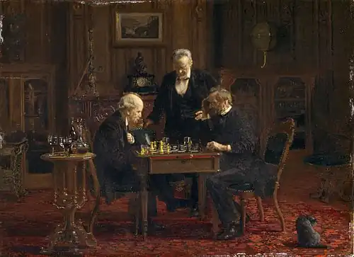 Image 28Thomas Eakins, 1876, The Chess Players (from Chess in the arts)